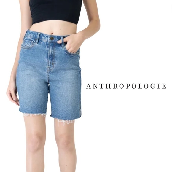 UNPUBLISHED Anthropologie Tessa High Waist Mom Fit Short - NWT - Size 26 - Picture 1 of 15